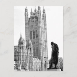 standbeeld van Winston Churchill in Londen Briefkaart