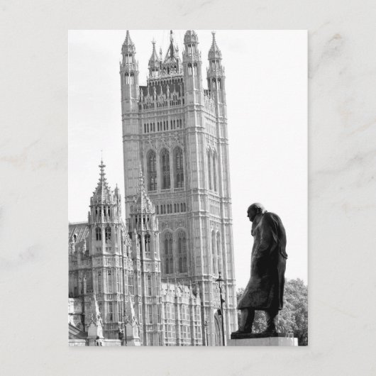 standbeeld van Winston Churchill in Londen Briefkaart (Voorkant)