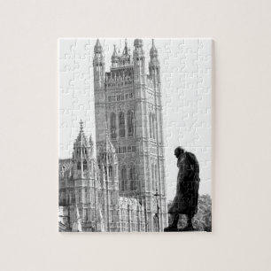 standbeeld van Winston Churchill in Londen Legpuzzel