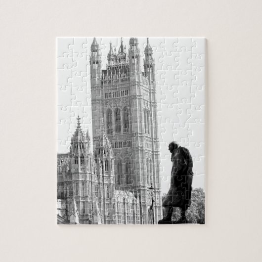 standbeeld van Winston Churchill in Londen Legpuzzel (Verticaal)