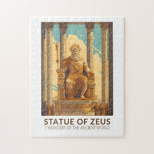 Standbeeld van Zeus Zeven Wereldwonderen Vintage Legpuzzel