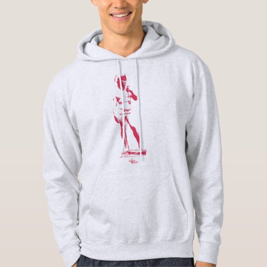 Standbeeld: Zeg het F-woord — roze print hoodie (Voorkant)