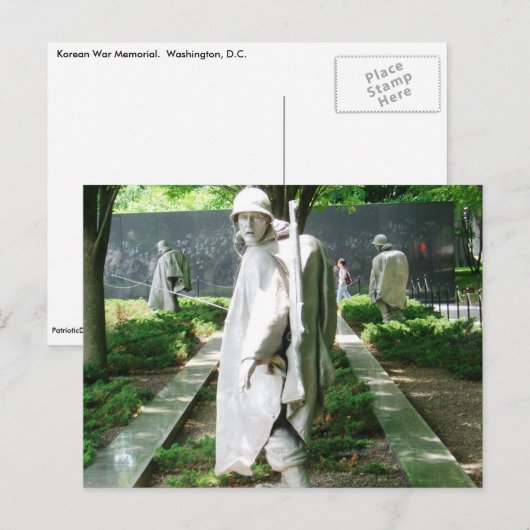 Standbeelden van soldaten | Korean War Memorial Br Briefkaart (Voorkant / Achterkant)
