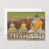 Standbeelden van zittende Boeddha's | Ayutthaya, T Briefkaart (Voorkant / Achterkant)
