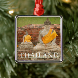 Standbeelden van zittende Boeddha's Ayutthaya, T Metalen Ornament