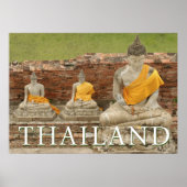 Standbeelden van zittende Boeddha's | Ayutthaya, T Poster (Voorkant)