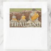Standbeelden van zittende Boeddha's | Ayutthaya, T Rechthoekige Sticker (Tas)
