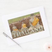 Standbeelden van zittende Boeddha's | Ayutthaya, T Rechthoekige Sticker (Envelop)