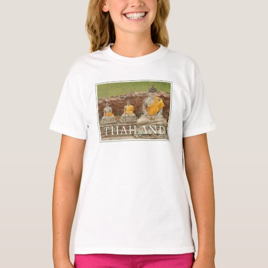Standbeelden van zittende Boeddha's | Ayutthaya, T T-shirt (Voorkant)