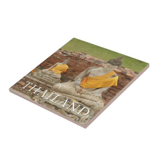 Standbeelden van zittende Boeddha's | Ayutthaya, T Tegeltje (Zijkant)