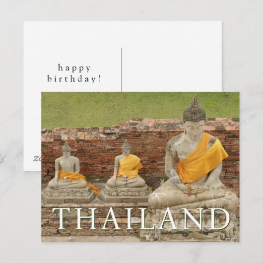 Standbeelden van zittende Boeddha's | Gefeliciteer Briefkaart (Voorkant / Achterkant)