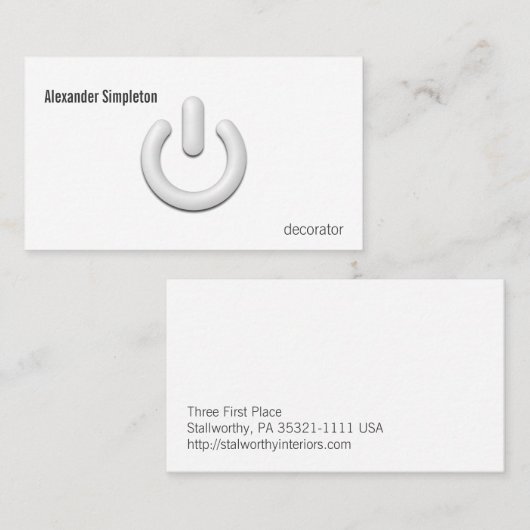 Standby-symbool Visitekaartje (Voorkant / Achterkant)