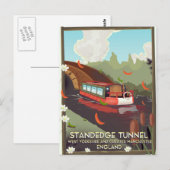 Standedge tunnel UK kanaalreisposter. Briefkaart (Voorkant / Achterkant)