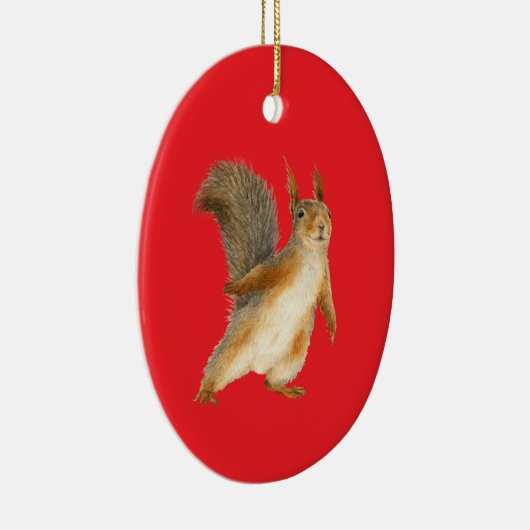 Standing Brown Squirrel Double Sided Keramisch Ornament (Rechts)