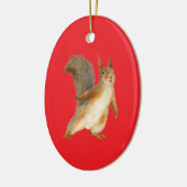 Standing Brown Squirrel Double Sided Keramisch Ornament (Links)