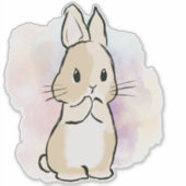 Standing bunny watercolor  sticker (Voorkant)