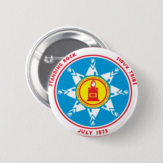 Standing Rock tribe logo Ronde Button 5,7 Cm (Voorkant /achterkant)