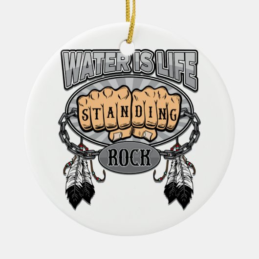 Standing Rock Water is Life Fists Keramisch Ornament (Voorkant)
