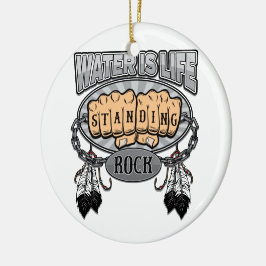 Standing Rock Water is Life Fists Keramisch Ornament (Links)