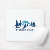 Standing Rocks Wisconsin Ski Resort Skiër _ Muismat (Met muis)