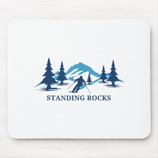 Standing Rocks Wisconsin Ski Resort Skiër _ Muismat (Voorkant)