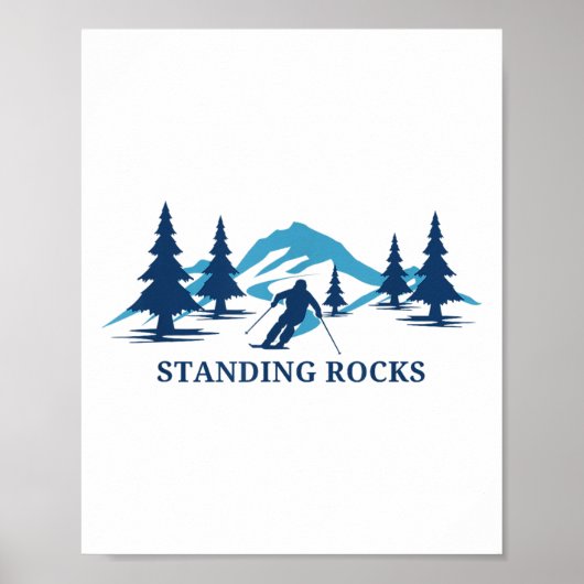 Standing Rocks Wisconsin Ski Resort Skiër _ Poster (Voorkant)