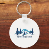 Standing Rocks Wisconsin Ski Resort Skiër _ Sleutelhanger (Voorkant)