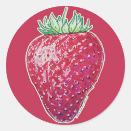 Standing Strawberry Ronde Sticker