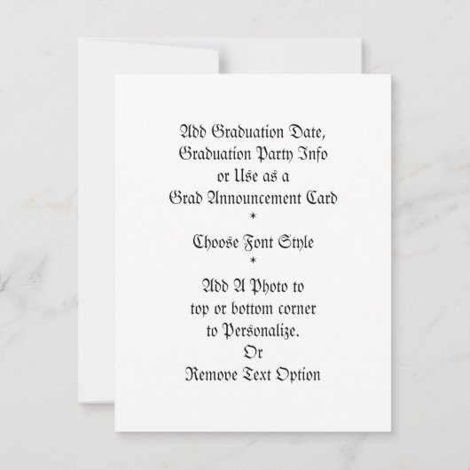 Standing Tall - Afstuderen Diploma Photo Lijst Aankondiging (Achterkant)