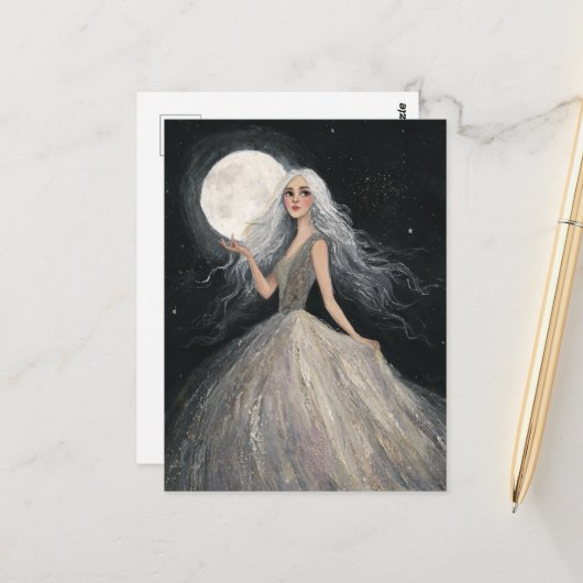 Standing Under the Full Moon Briefkaart (Voorkant / Achterkant in situ)