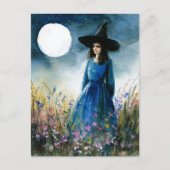 Standing Under the Full Moon in the Wildflowers Briefkaart (Voorkant)