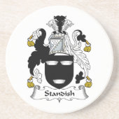 Standish Family Crest Zandsteen Onderzetter (Voorkant)