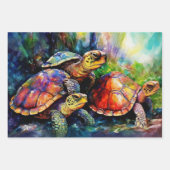 Standoff met drie boze schildpadden inpakpapier vel (Voorkant 3)