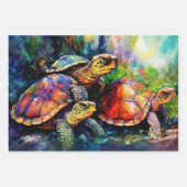 Standoff met drie boze schildpadden inpakpapier vel (Voorkant 2)