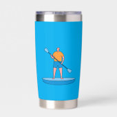 Standup Paddle Board Retro Design Gift Geïsoleerde Drinkbeker (Achterkant)