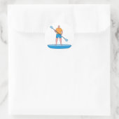 Standup Paddle Board Retro Design Gift Ronde Sticker (Tas)