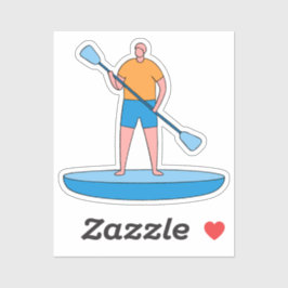 Standup Paddle Board Retro Design Gift Sticker