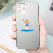 Standup Paddle Board Retro Design Gift Sticker (Telefoon)