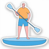 Standup Paddle Board Retro Design Gift Sticker (Voorkant)