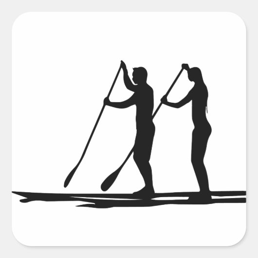 Standup paddle vierkante sticker (Voorkant)