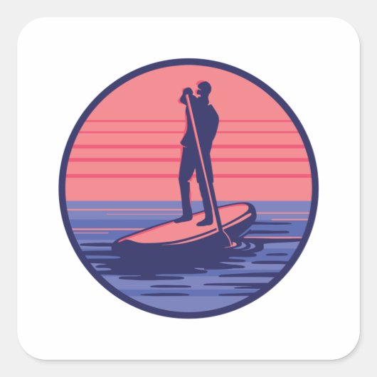 STANDUP PADDLEBOARDING VIERKANTE STICKER (Voorkant)