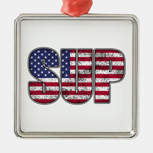 Standup Paddling SUP American Flag Metalen Ornament (Voorkant)