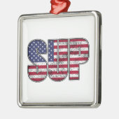 Standup Paddling SUP American Flag Metalen Ornament (Links)