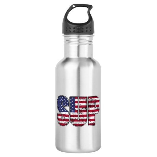 Standup Paddling SUP American Flag Waterfles (Voorkant)