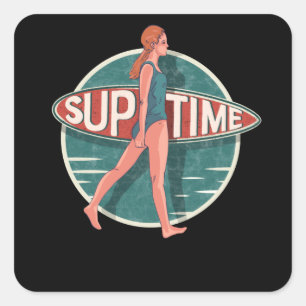 Standup-toetsenbord Retro  cadeau Vierkante Sticker