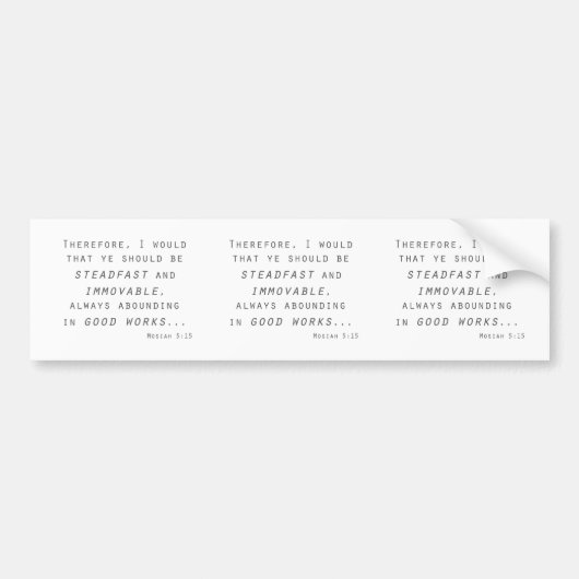 standvastig onbeweeglijk mosiah lds schriftuur bumpersticker (Voorkant)
