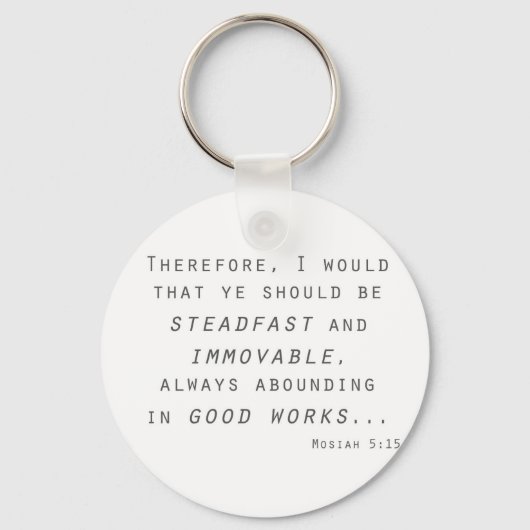 standvastig onbeweeglijk mosiah lds schriftuur sleutelhanger (Voorkant)