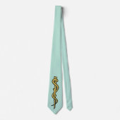 Stang van Asclepius Stropdas (Light Scrubs Green) (Voorkant)