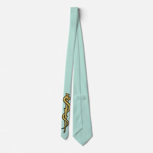 Stang van Asclepius Stropdas (Light Scrubs Green) (Achterkant)