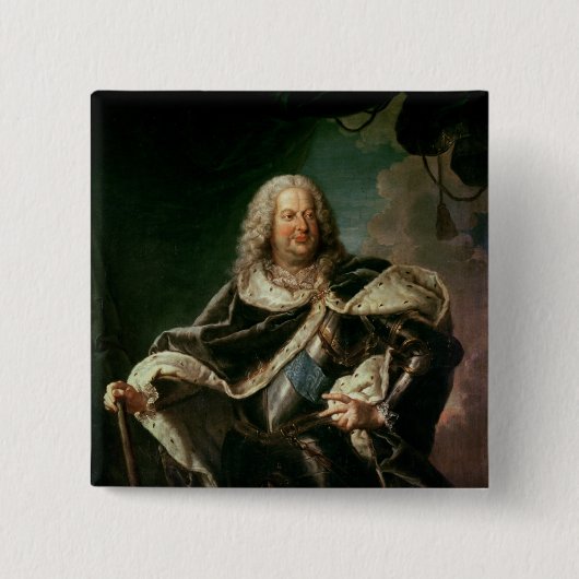 Stanislas Lesczinski King of Poland Vierkante Button 5,1 Cm (Voorkant)